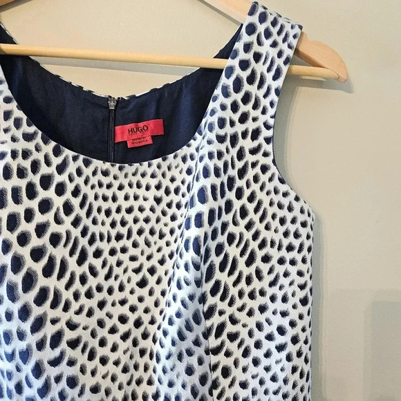 Hugo Boss Women's Printed Cotton Blended Sleeveless Mini Classy Mini Dress Sz 6. - Picture 5 of 16